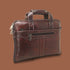 Vedantix Genuine Leather Brown Laptop Messenger Bag For Men